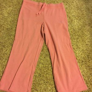 Bubble gum pink cropped wide leg sweatpants